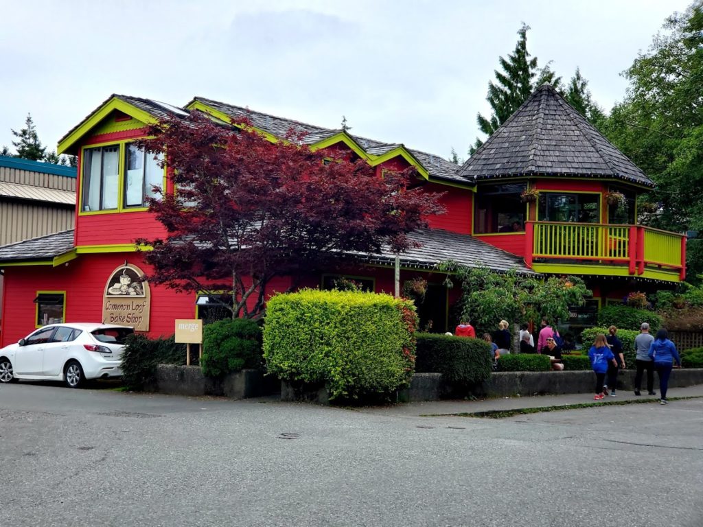 People lining up to get into Common Loaf Bake Shop in Tofino, Vancouver Island