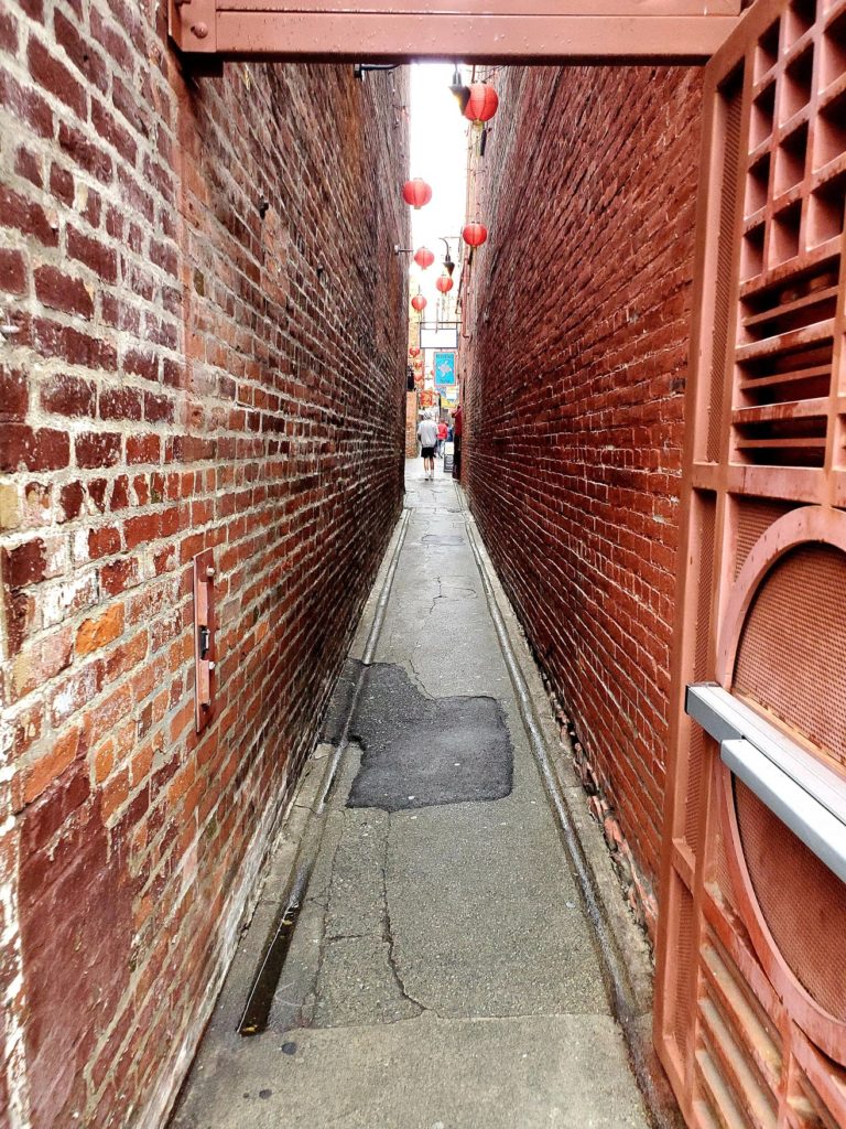 Alley way in Victoria's Chinatown. It is Canada's narrowest alley, located in Vancouver Island.  