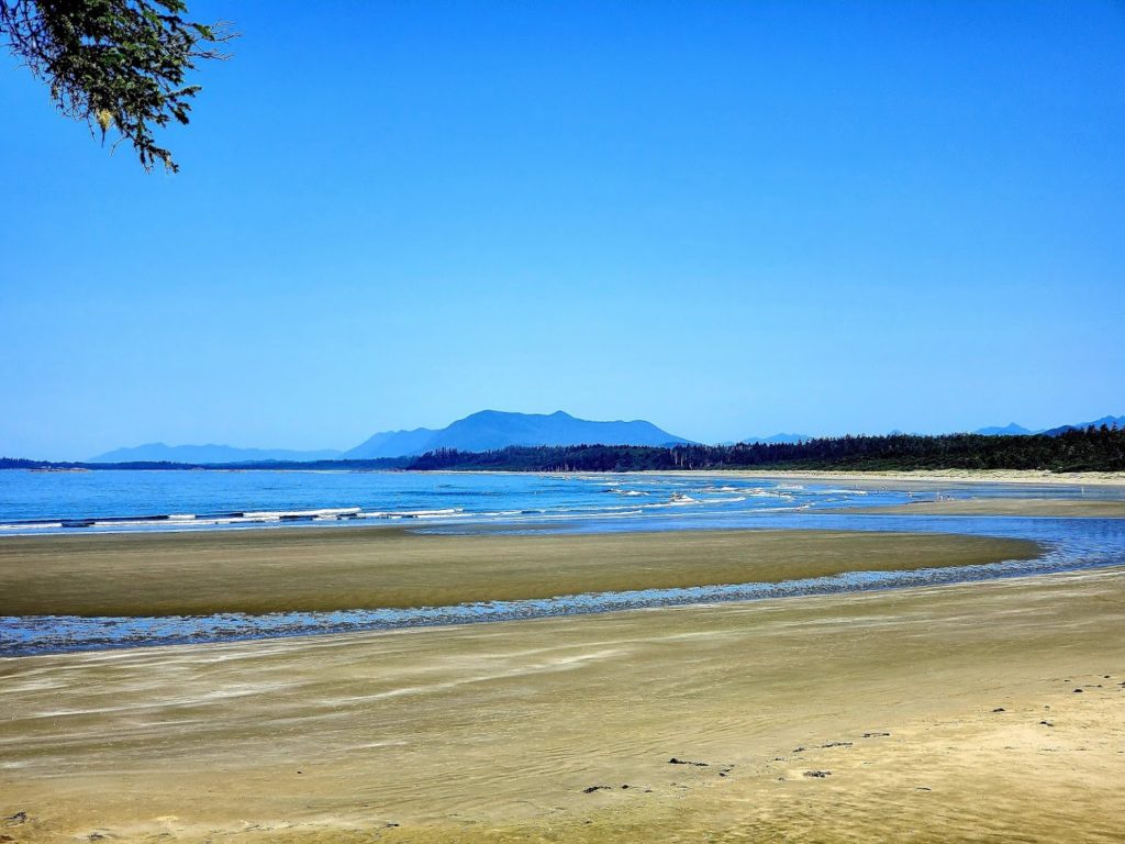 Waves rolling on the beach on Vancouver Island.