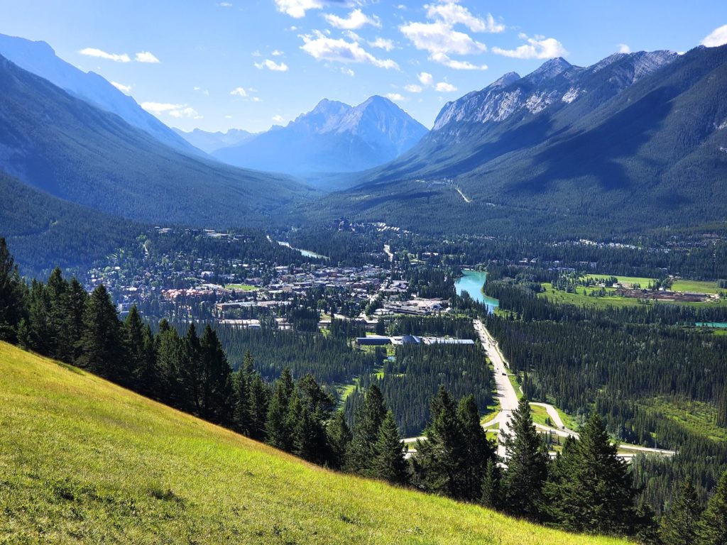 Overlooking the town of Banff, on Mount Norquay, Banff National Park. 