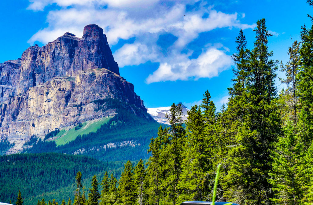 View of mountain peak in Banff National Park 