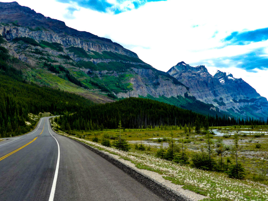 Driving along Columbia Icefields, Alberta