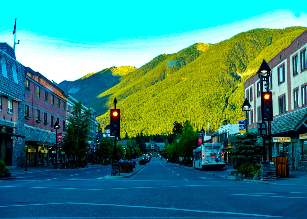 View of downtown Banff, Banff National Park.