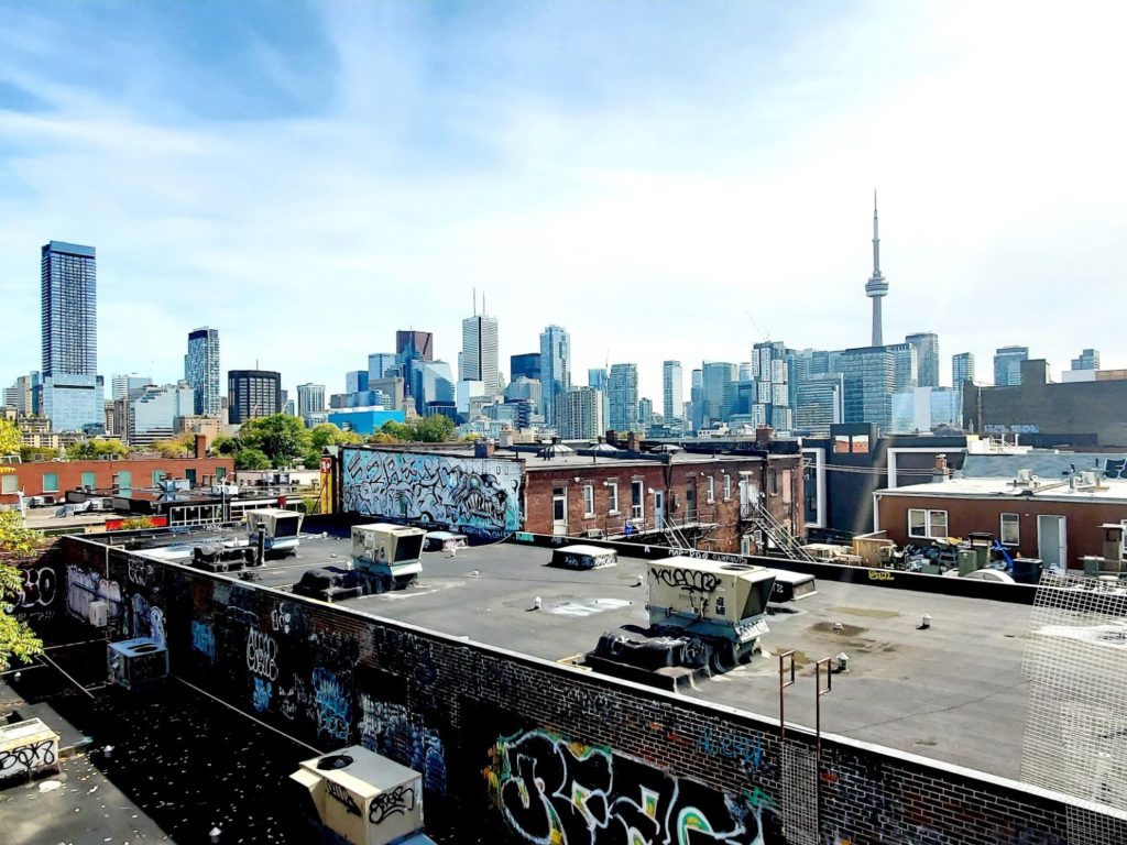 Toronto Skyline view from Kensington Market, Downtown Toronto
