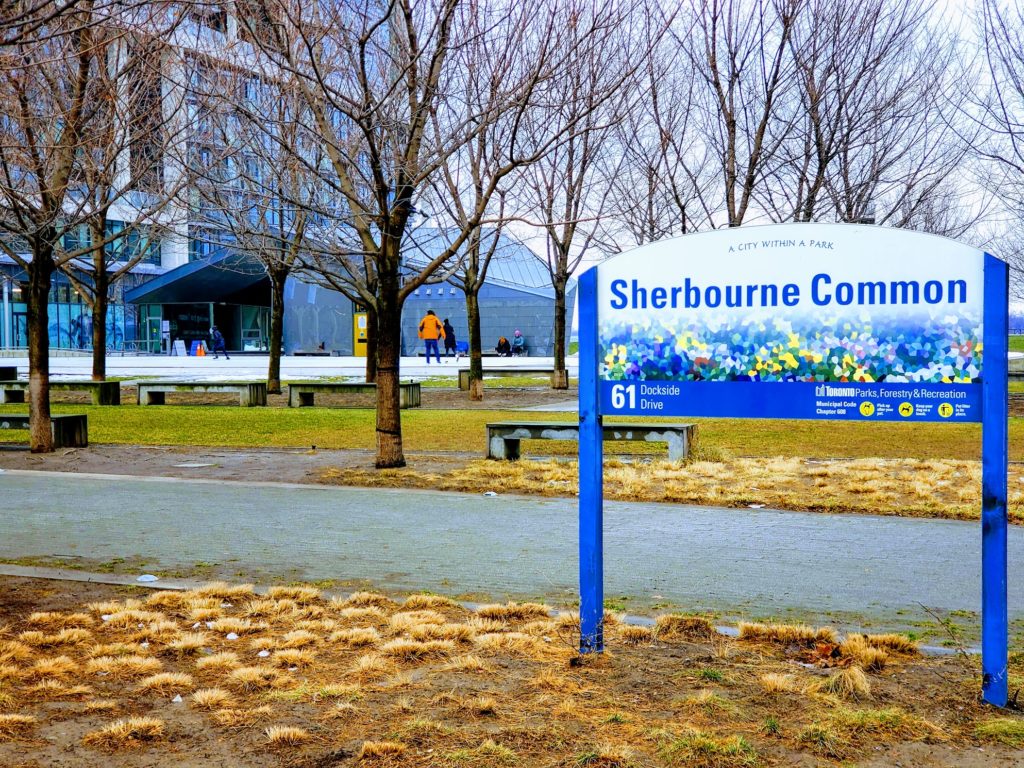 View of Paul Quarrington Ice Rink, in Sherbourne Park, Habourfront, Downtown Toronto